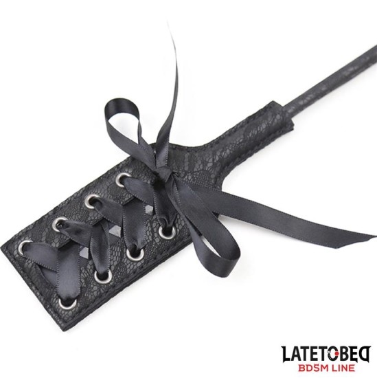 Latetobed Bdsm Line Multi Feathers Tickler and Lace Ribbon Paddle Comb