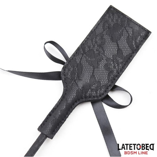 Latetobed Bdsm Line Multi Feathers Tickler and Lace Ribbon Paddle Comb