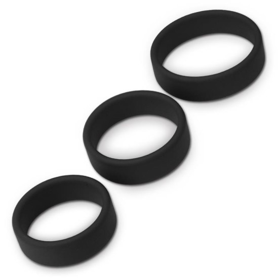 Lovetoy Pack of 3 Penis Ring Power Ring Black