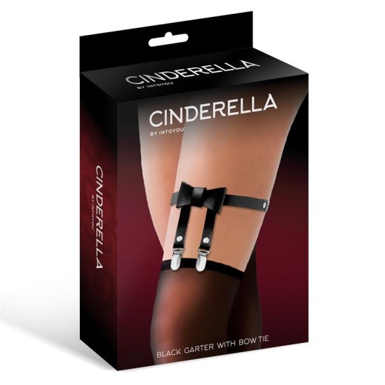 Cinderella Garter with Bow Tie Vegan Leather One Size