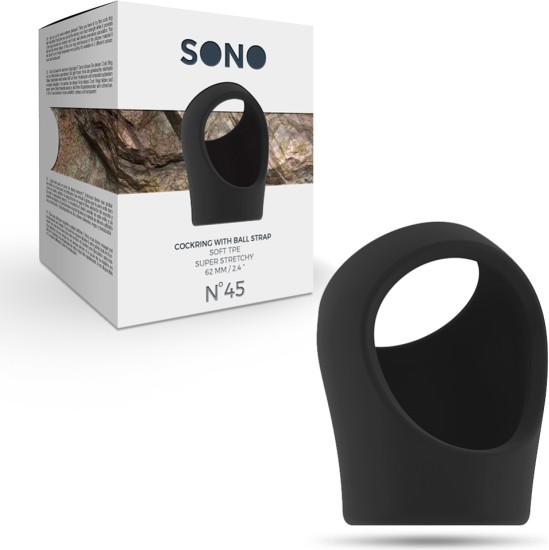 Sono N?45 COCK WITH TESTICLE STRAP BLACK