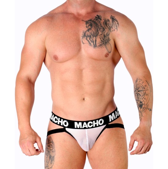 Macho Underwear MACHO — MX26X1 JOCK GRID WHITE S