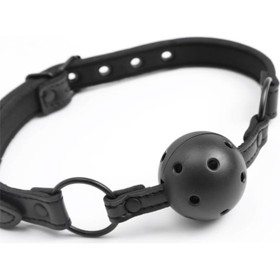 Intoyou Black Shadow Reguleeritav Brrathable Ball Gag Vegan Nahk