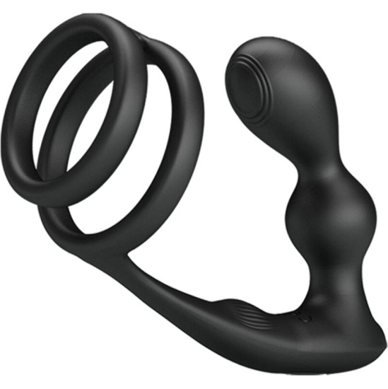 Pretty Love Male PRETTY LOVE - MARSHALL PENIS RING WITH VIBRATORY ANAL PLUG WITH REMOTE CONTROL