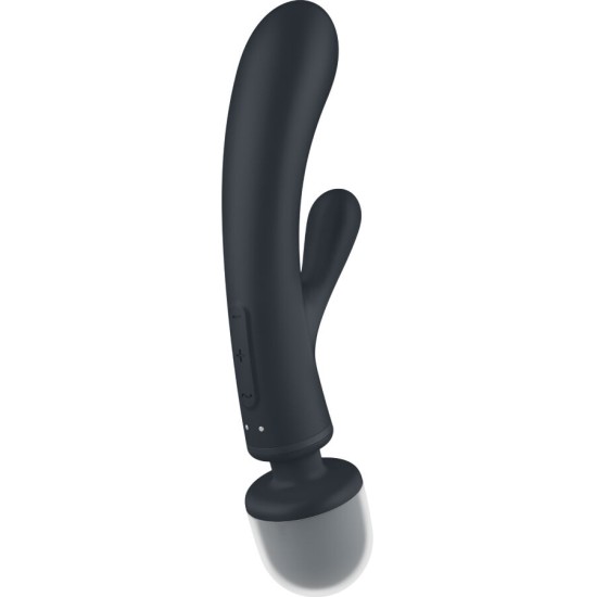 Satisfyer Vibrator APMIERINĀTĀJS — TRĪSŠAIS MĪLĪTĀJS RABIT VIBRATORS GREY
