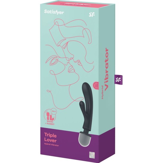 Satisfyer Vibrator APMIERINĀTĀJS — TRĪSŠAIS MĪLĪTĀJS RABIT VIBRATORS GREY