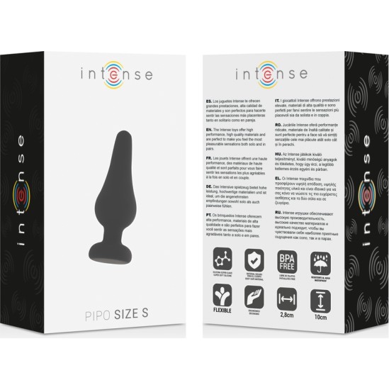 Intense Anal Toys INTENSE ANĀLAIS DZĪVNIEKS PIPO S SILICONE BLACK 9,8 CM