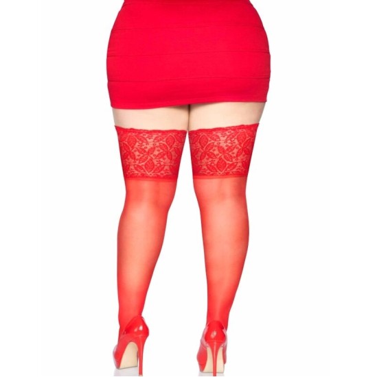 Leg Avenue Hosiery LEG AVENUE STAY UPS SHEER THHIGH UP PLUS SIZE