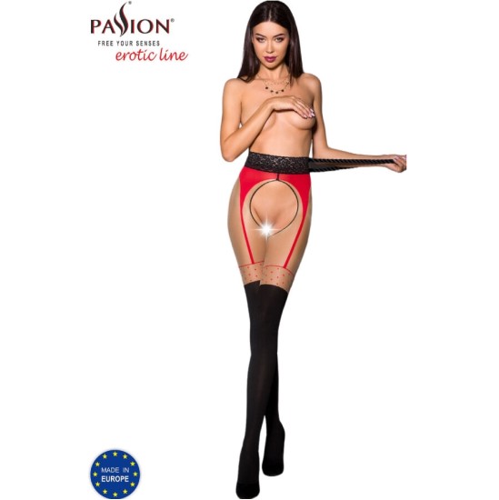 Passion Woman Garter & Stock PASSION - ЧУЛОК TIOPEN 003 КРАСНЫЙ 1/2 (20/40 DEN)