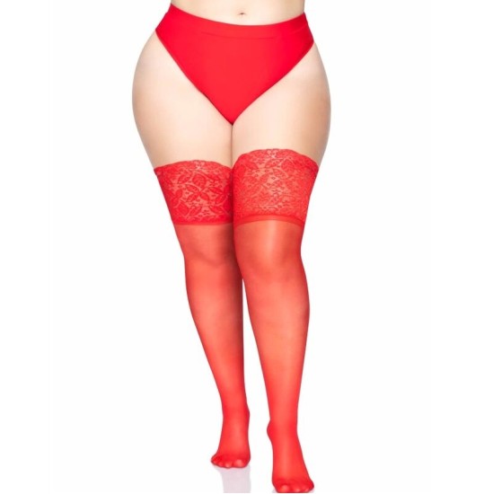 Leg Avenue Hosiery LEG AVENUE STAY UPS SHEER THHIGH UP PLUS SIZE