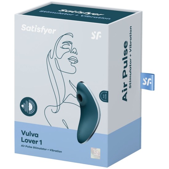 Satisfyer Air Pulse SATISFYER VULVA LOVER 1 СТИМУЛЯТОР ВОЗДУШНЫХ ИМПУЛЬСОВ И ВИБРАТОР - СИНИЙ