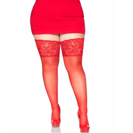 Leg Avenue Hosiery LEG AVENUE STAY UPS SHEER THHIGH UP PLUS SIZE