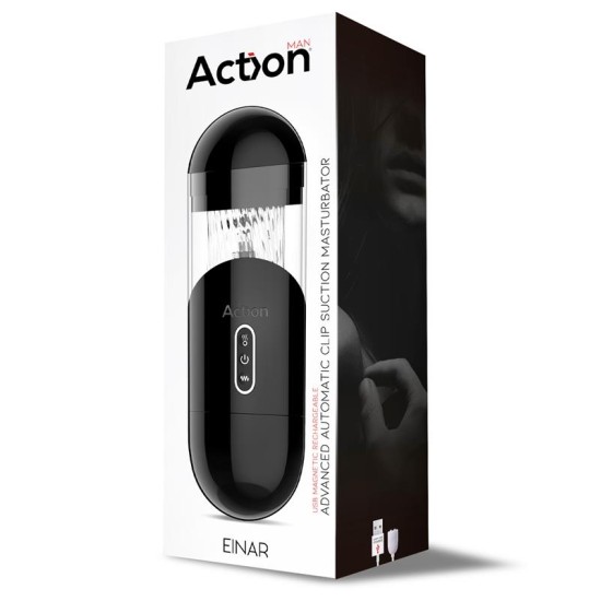 Action Einar Advanced Automatic Mele Masturbator imemis- ja vibratsioonimagnetiga USB