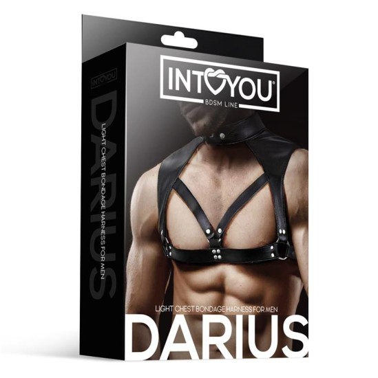 Intoyou Bdsm Line Darius Chest Bondage zirglietas vīriešiem, vegānu āda