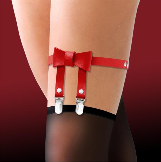 Cinderella Garter with Bow Tie Vegan Leather One size