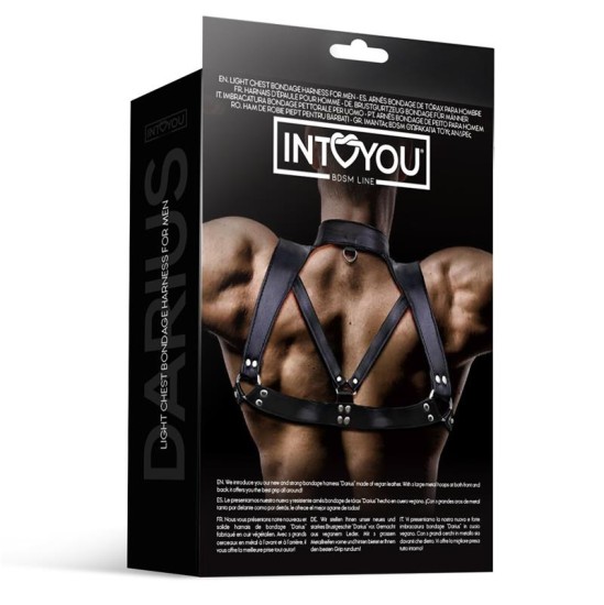 Intoyou Bdsm Line Dariaus Chest Bondage diržai vyrams Vegan Oda