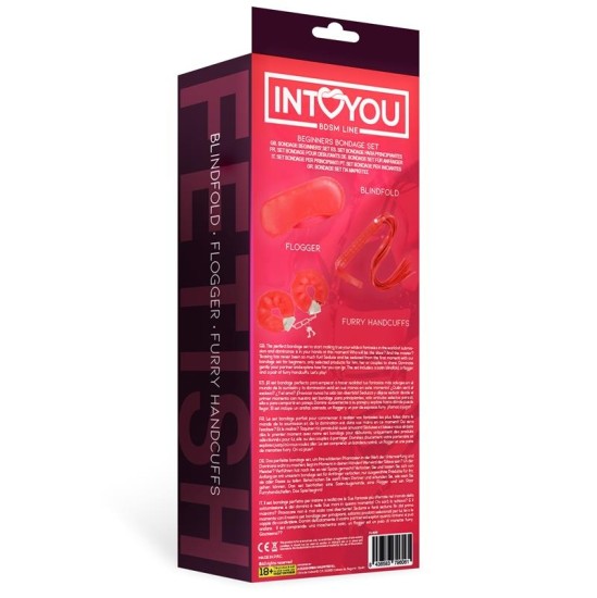 Intoyou Bdsm Line Набор для бондажа для начинающих, 3 предмета, красный