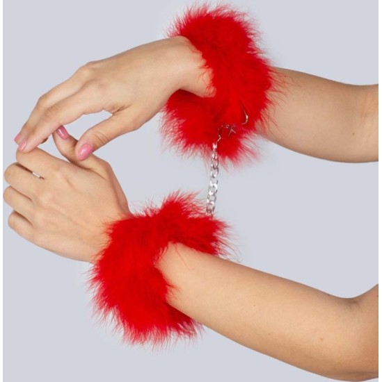 Secret Play FEATHER CUFFS RED