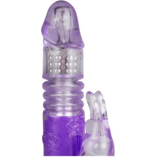 Easytoys Trušu vibratora stumšanas un rotācijas bumbiņas violets