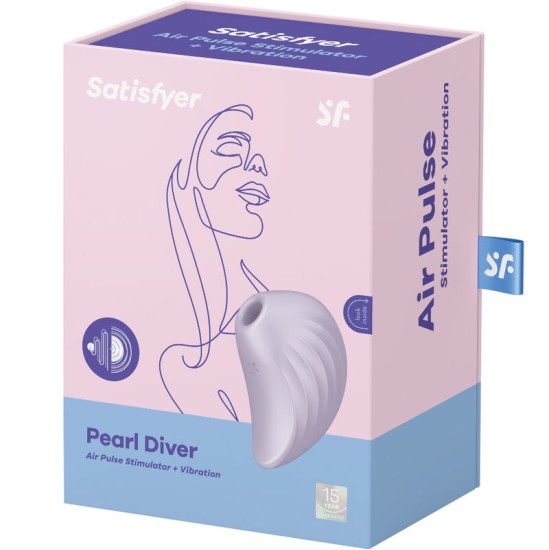 Satisfyer Air Pulse APMIERINĀTĀJS — PEARL DIVER GAISA PULSU STIMULĀTORS UN VIBRATORS VIOLETS