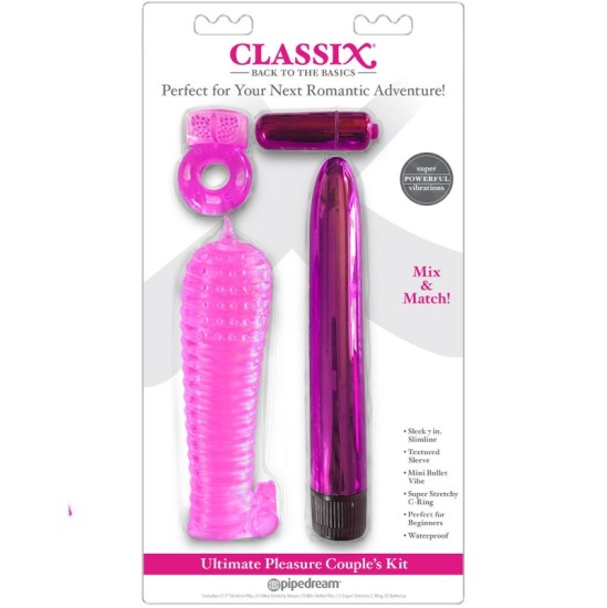 Classix KIT FOR COUPLES WITH RING, SHEATH AND BULLETS PINK