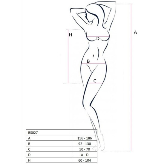 Passion Woman Bodystockings PASSION WOMAN BS027 JUODOS SUKNELĖS STILIUS, VIENAS DYDIS