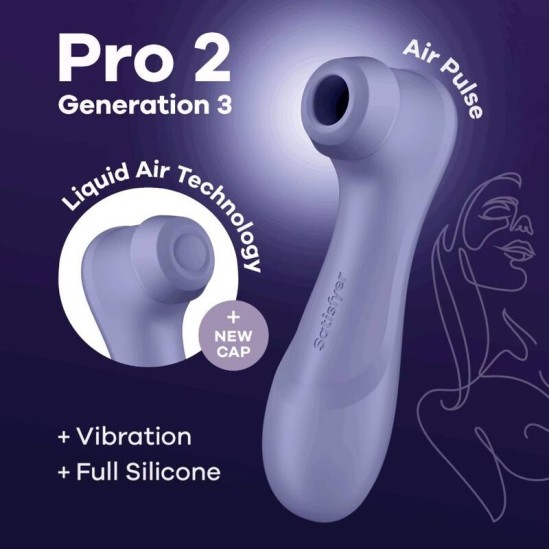 Satisfyer Air Pulse SATISFYER PRO 2 GENERATION 3 GENERATION 3 LIQUID AIR TEHNOLOĢIJA — ceriņi