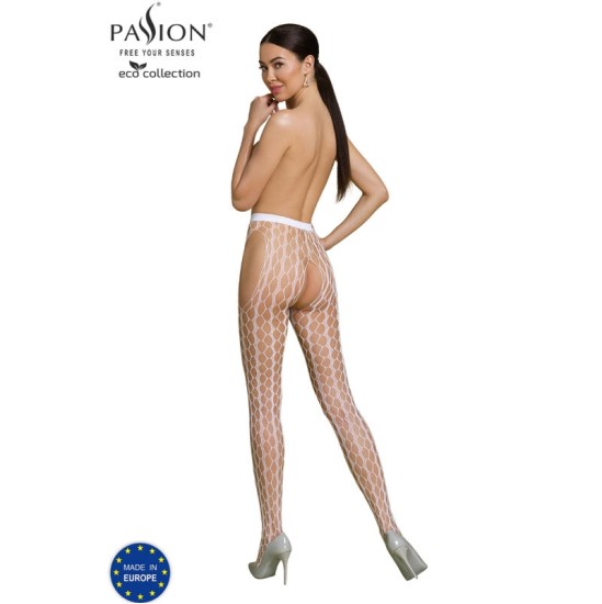 Passion Woman Garter & Stock PASSION - EKO KOLEKCIJA BODYSTOCKING ECO S007 WHITE