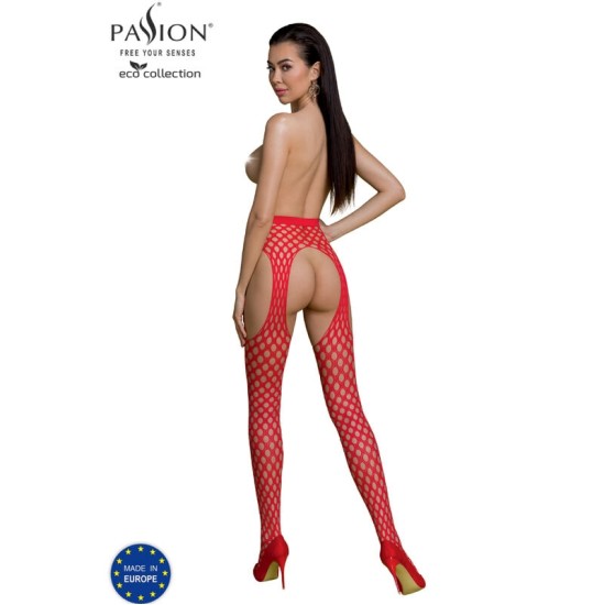 Passion Woman Garter & Stock PASSION - ECO COLLECTION BODYSTOCKING ECO S003 RED