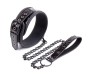 Black Sapphire Collar with Leash Sapphire Vegan Leather