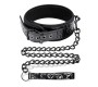 Black Sapphire Collar with Leash Sapphire Vegan Leather