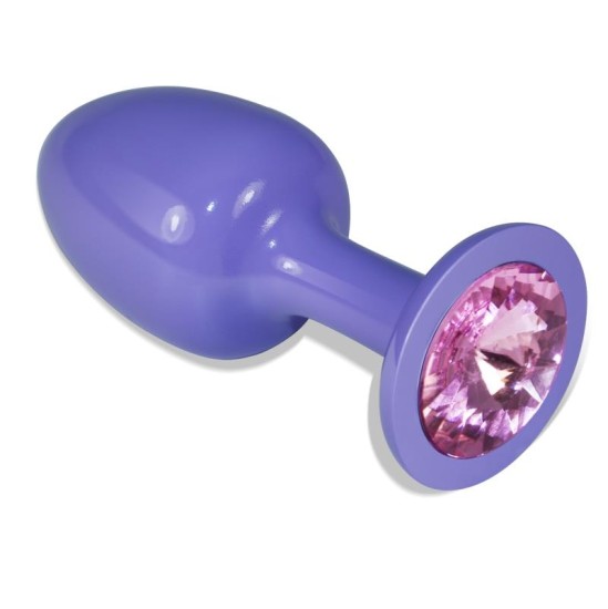 Lovetoy Metal Butt Plug Purple Rosebud with Pink Jewel