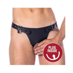Bondage Play Chastity Belt with Plug Inside