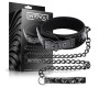 Black Sapphire Collar with Leash Sapphire Vegan Leather