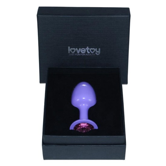 Lovetoy Metal Butt Plug Purple Rosebud with Pink Jewel