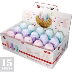 Prettylove В упаковке 15 шт., двухстороннее яйцо для мастурбатора