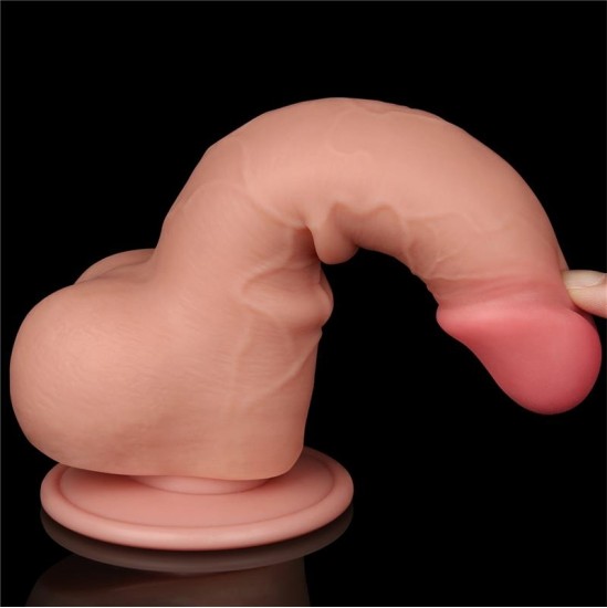 Lovetoy Bīdāmās ādas divslāņu dildo 7.5