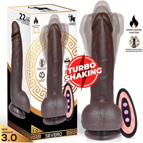 Centauro Severo Realistic Turbo Shaking Dildo Thrusting, 360 Rotation Remote Control Heat Effect