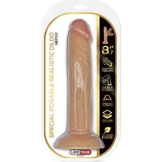 Liketrue Neper Artikulējams-Posable Realistic Dildo 8.7 Flesh