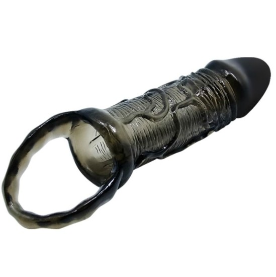 Baile For Him BAILE - PENIS EXTENDER COVER WITH STRAP FOR TESTICLES BLACK 13.5 CM