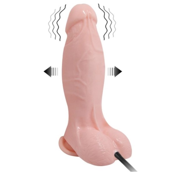 Baile Vibrators Täispuhutav JA VIBREV REALISTNE DILDO 18,8 CM