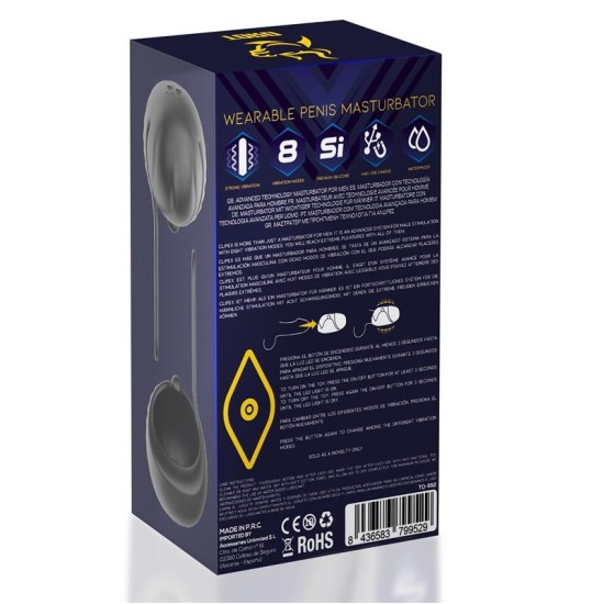 Toro Clipex regulējams vīriešu masturbators ar Clip System Premium silikona magnētisko USB