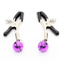 Latetobed Bdsm Line Зажимы для сосков с фиолетовым колокольчиком