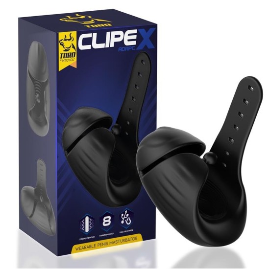 Toro Clipex reguliuojamas vyriškas masturbatorius su Clip System Premium silikoniniu magnetiniu USB