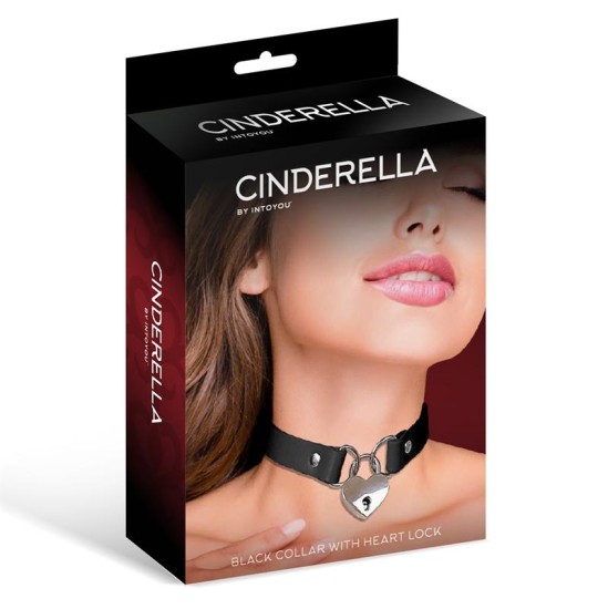 Cinderella Collar with Heart Lock Vegan Leather One Size