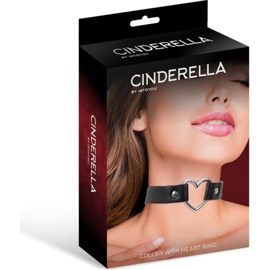 Cinderella Kaelarihm Heart Choker Stile Vegan Lether One Size