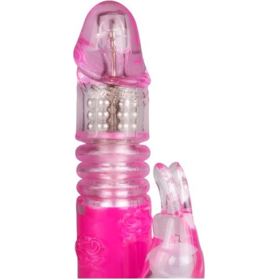 Easytoys Rabbit Vibrator Stingras un Rotējošas Bumbiņas Rozā