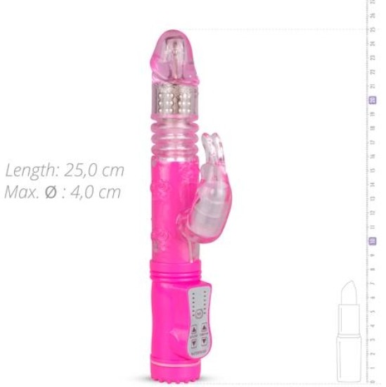 Easytoys Rabbit Vibrator Stingras un Rotējošas Bumbiņas Rozā