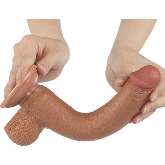 Lovetoy Dildo slīdošā āda 9 brūna