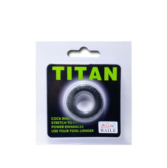 Baile For Him BAILE TITAN COCKRING BLACK GREEN 2CM